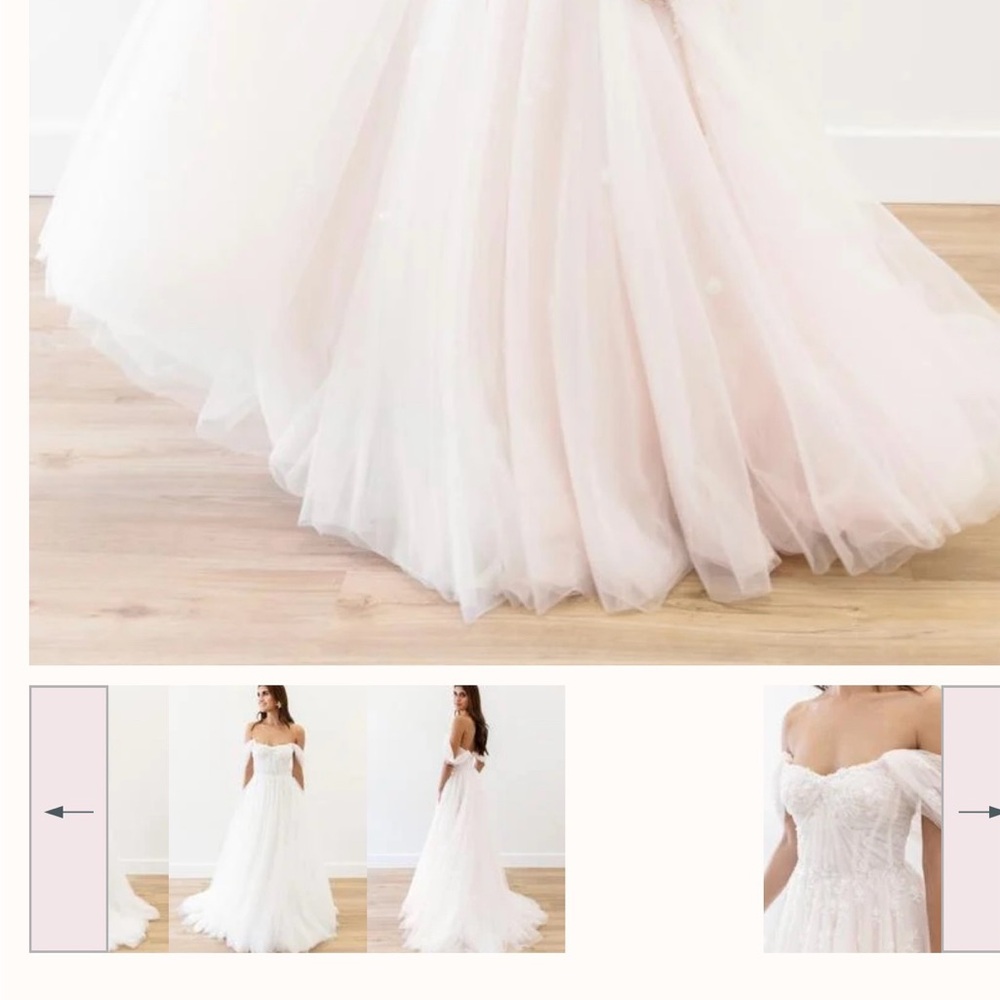 Elegant Off-Shoulder Wedding Dress Wtoo Ferris Blush Color Detachable Straps